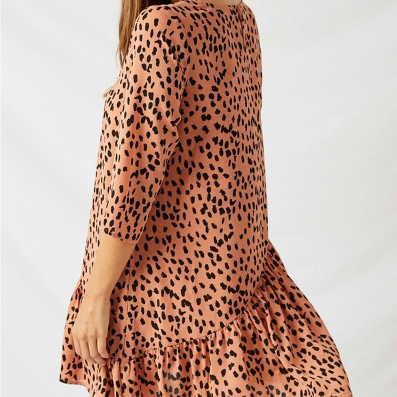 NWT- Hayden Asymmetrical Dotted Swing Dress in tan - Picture 3 of 6